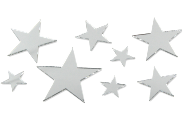 miroirs adhésifs étoiles  - Miroirs à coller - 10doigts.fr