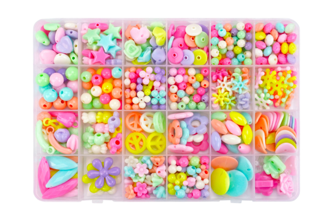 mix perles plastique pastel enfant - Perles Plastique - 10doigts.fr