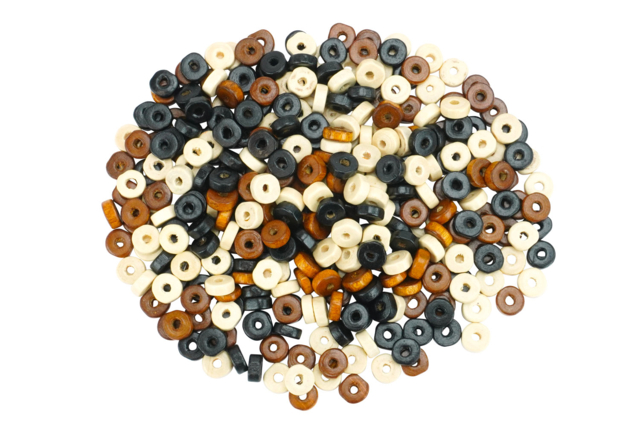 mix perles rondelles marron - Perles en bois - 10doigts.fr
