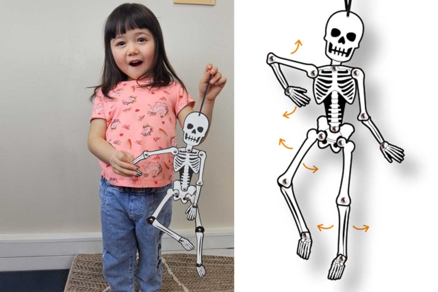 Mobiles squelettes articulés - Kits créatifs Halloween - 10doigts.fr
