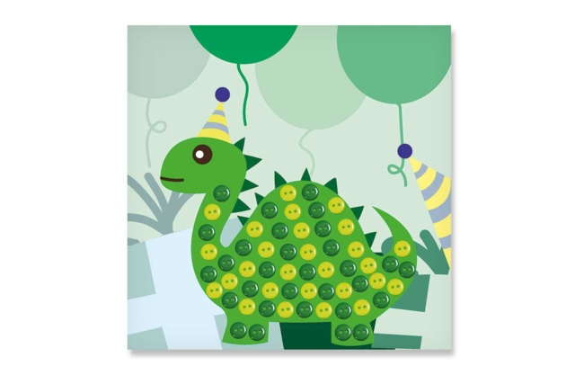 Mon dinosaure en boutons 22x22 cm - Kits créatifs avec gommettes : le plein d’idées pour les petits artistes - 10doigts.fr