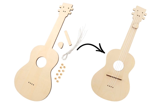montage guitare en bois - Jeux et Jouets en bois à décorer - 10doigts.fr