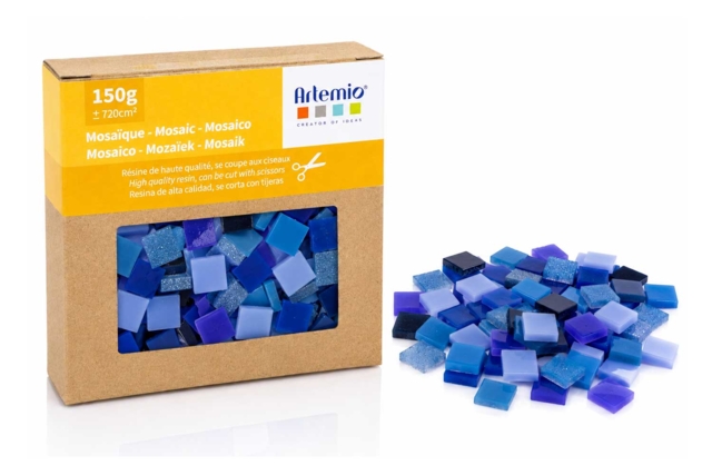 Mosaiques en résine, 1 x 1 cm - Mix bleu - Mosaïques en résine - 10doigts.fr