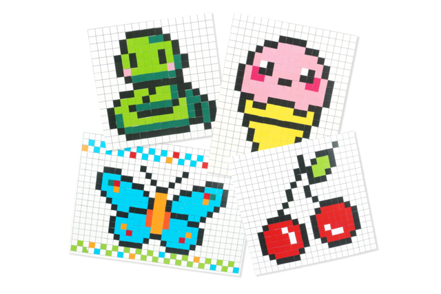 MOSAIQUES GOMMETTE PIXEL - Kits créatifs avec gommettes : le plein d’idées pour les petits artistes - 10doigts.fr