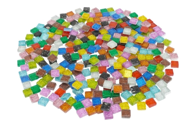 mosaïques pailletées en verre 1 cm - Mosaïques en verre - 10doigts.fr