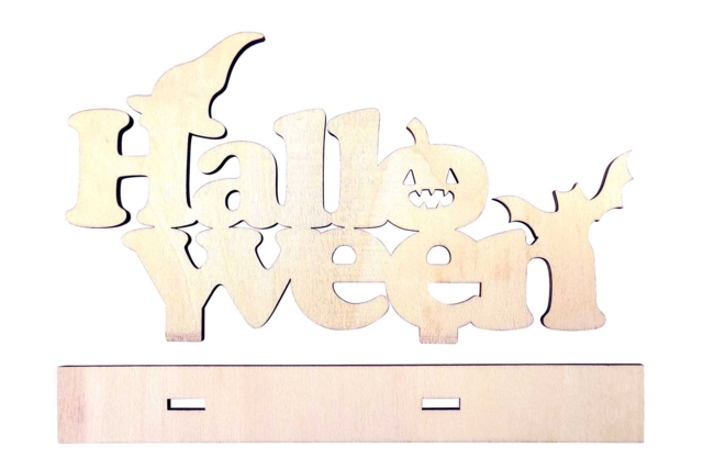 Mot halloween en bois à monter - Supports d'Halloween à décorer - 10doigts.fr