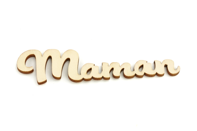 mot maman en bois - Décorations en bois brut : tranches et bois naturel déco - 10doigts.fr