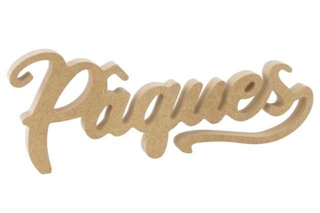mot pâques en bois - Supports de Pâques à décorer - 10doigts.fr
