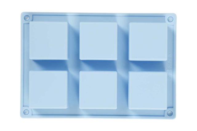 Moule en silicone - 6 carrés - Moules pour plâtre, savon, béton ... - 10doigts.fr