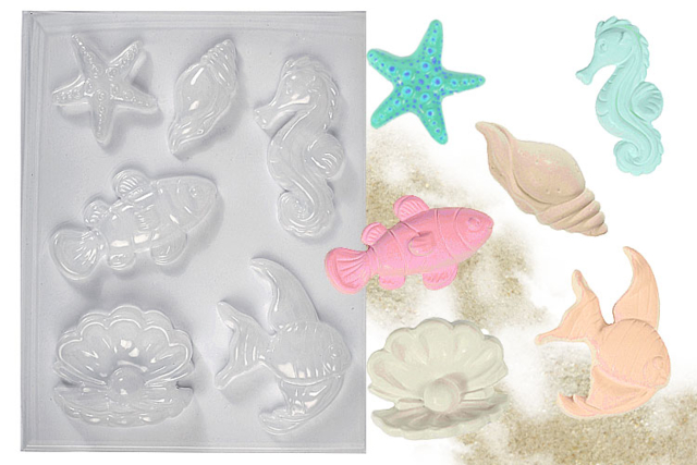 Moule poissons - Moules pour plâtre, savon, béton ... - 10doigts.fr