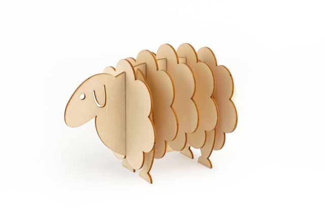 Mouton 5 dessous-de-verre brut - Objets en bois à décorer pour la cuisine - 10doigts.fr