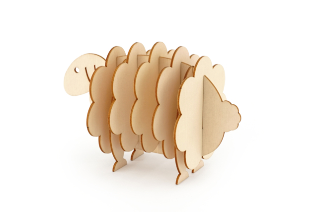 Mouton 5 dessous-de-verre en bois brut - Objets en bois à décorer pour la cuisine - 10doigts.fr