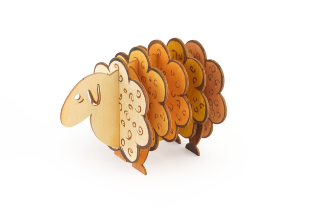 Mouton 5 dessous-de-verre en bois décoré - Objets en bois à décorer pour la cuisine - 10doigts.fr