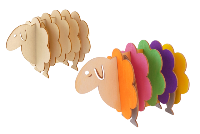 Mouton 5 dessous-de-verre posca - Objets en bois à décorer pour la cuisine - 10doigts.fr