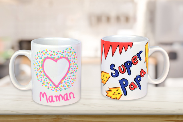 Mug en porcelaine à décorer - Supports en céramique à décorer - 10doigts.fr