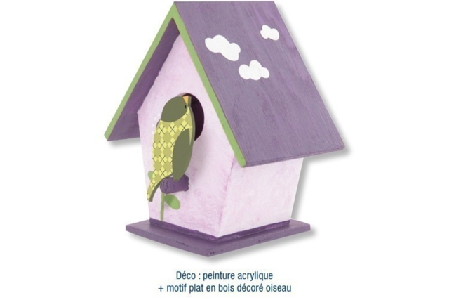 Nichoir à oiseaux en bois - Nichoirs, mangeoires et refuges en bois à décorer - 10doigts.fr