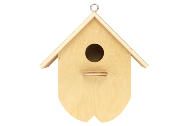 nichoir bois vue de face - Nichoirs, mangeoires et refuges en bois à décorer - 10doigts.fr