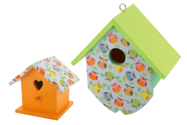 Nichoir en bois déco Hiboux - Nichoirs, mangeoires et refuges en bois à décorer - 10doigts.fr