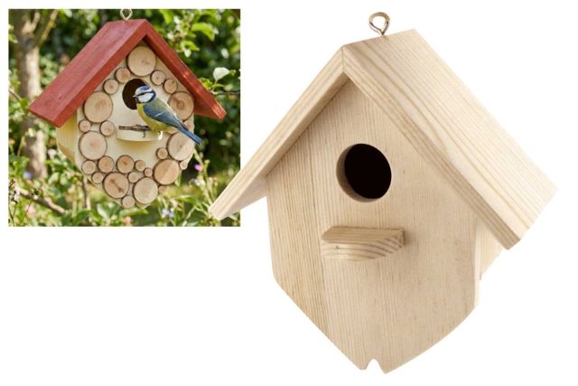 nichoir en bois pour mésange - Nichoirs, mangeoires et refuges en bois à décorer - 10doigts.fr