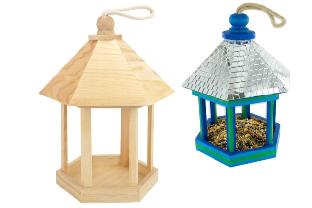 nichoir kiosque bois - Nichoirs, mangeoires et refuges en bois à décorer - 10doigts.fr