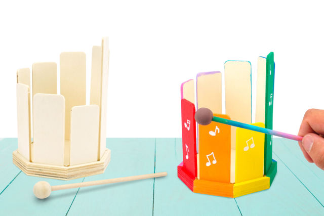 octoblock musical - Instruments de musique en bois à décorer - 10doigts.fr
