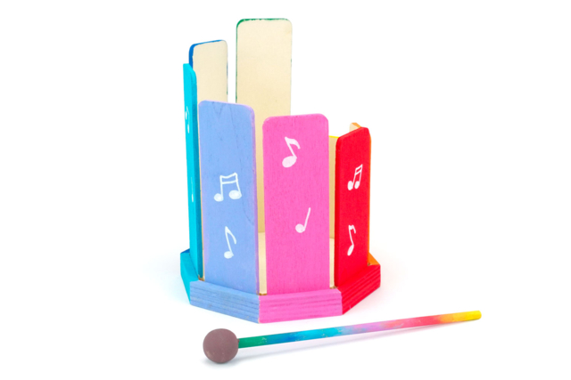 octoblock peinture et maillet - Instruments de musique en bois à décorer - 10doigts.fr