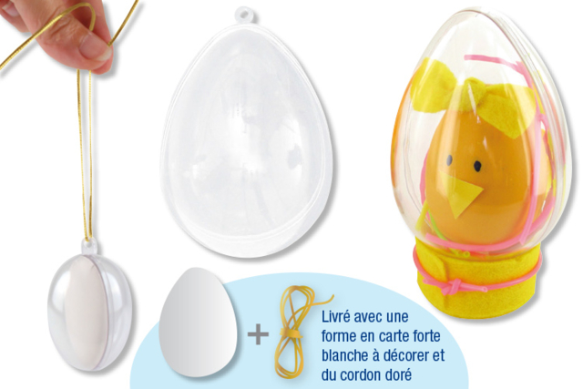 Oeuf en plastique transparent - Plastique Transparent - 10doigts.fr
