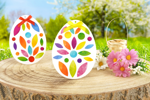 Oeufs de Pâques et gommettes fleuries - Stickers fantaisies : personnalisez toutes vos créations - 10doigts.fr