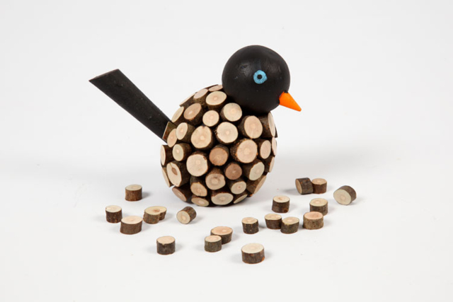 oiseau rondelles de bois - Décors nature : matériaux naturels pour les loisirs créatifs - 10doigts.fr