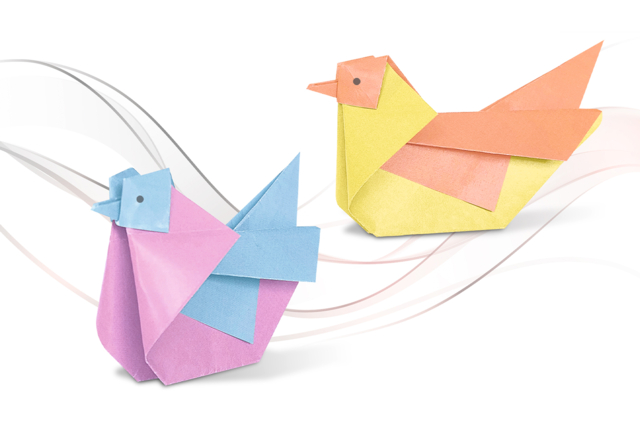 oiseaux origami - Papiers Origami - 10doigts.fr