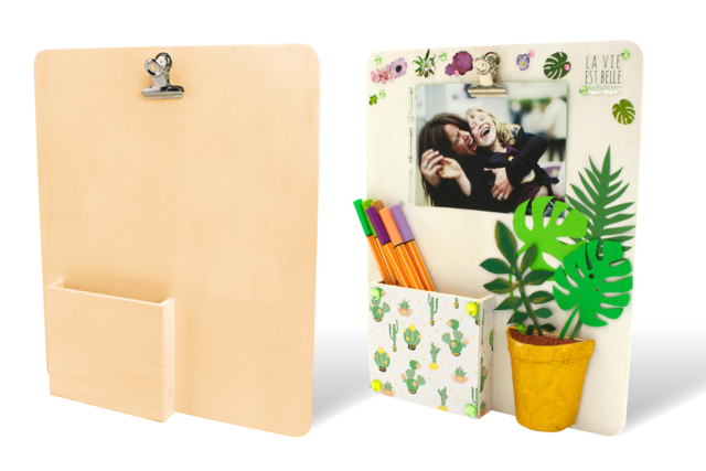 organiseur de bureau en bois - Objets pour le bureau : personnalisez votre espace de travail - 10doigts.fr