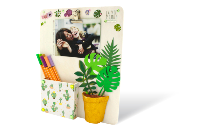 Organiseur de bureau tropical - Objets pour le bureau : personnalisez votre espace de travail - 10doigts.fr