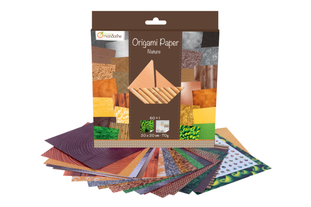 Origami Paper Nature, 20 x 20 cm, 60F, 70g - Papiers Origami - 10doigts.fr