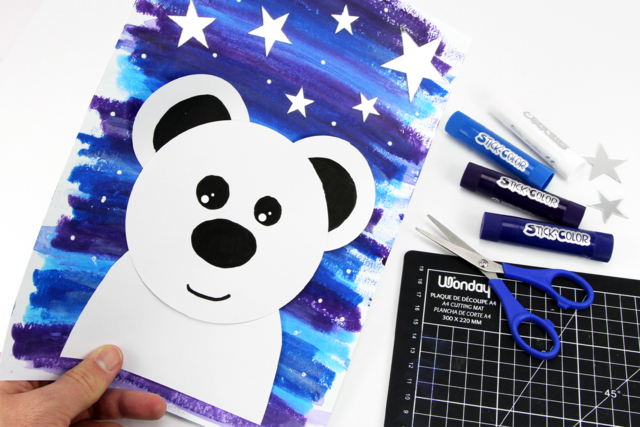 Ours polaire en papier - Papiers Format A4 - 10doigts.fr