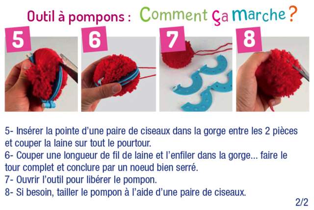 Outils pour fabriquer des pompons - Outils à pompons et tricotins : l'art du fil à la portée de tous - 10doigts.fr