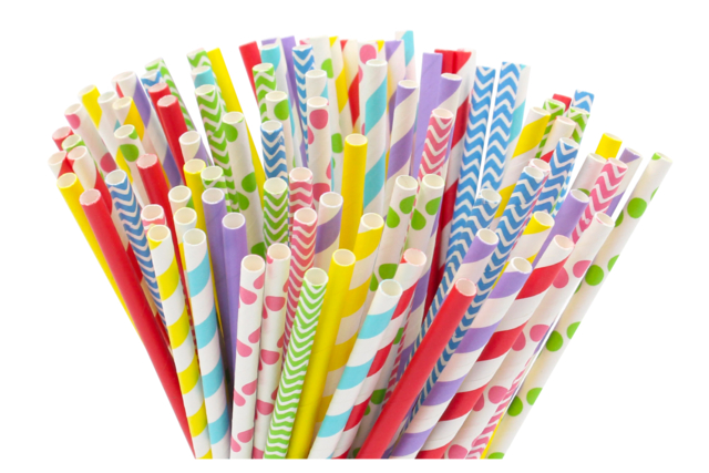 pailles en carton anniversaire couleurs et motifs assorties - Vaisselle jetable et réutilisable - 10doigts.fr