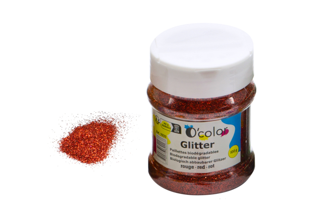 paillettes biodégradables rouge - Paillettes à saupoudrer - 10doigts.fr
