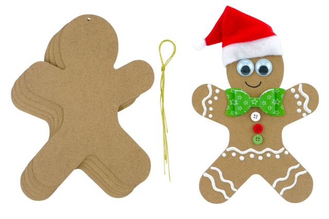 pain d'épices en bois - Décorations de Noël en bois à décorer - 10doigts.fr