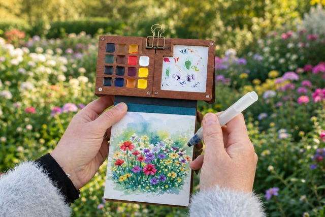 Palette aquarelle nomade  - Couleurs aquarelle - 10doigts.fr