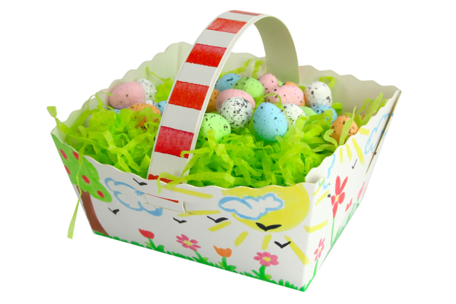 panier à colorier - Paniers de Pâques - 10doigts.fr