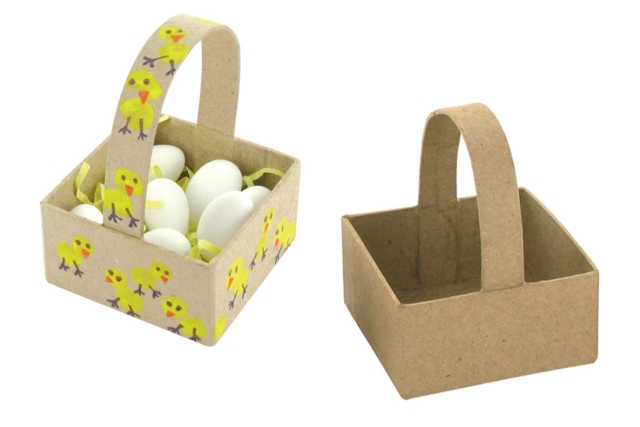 panier carré papier maché - Paniers de Pâques - 10doigts.fr