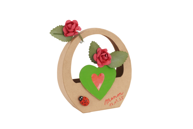 panier coeur carton cadeaux - Pots en carton - 10doigts.fr
