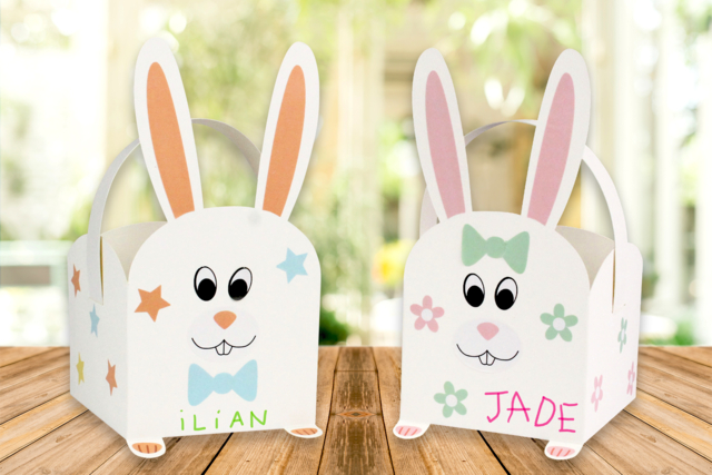 panier lapin pâques oeufs enfants - Boîtes et corbeilles en carton - 10doigts.fr