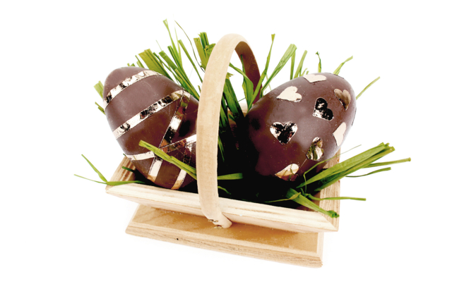panier oeufs foil - Paniers en bois à décorer - 10doigts.fr