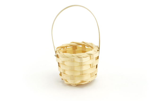 Panier rond bois tressé - Paniers en bois à décorer - 10doigts.fr