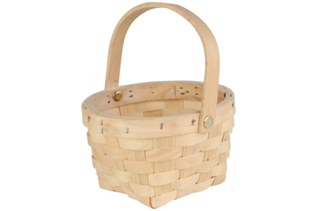 Panier rond en copeaux de bois - Paniers en bois à décorer - 10doigts.fr