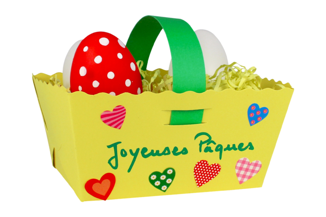 paniers carte forte coloré pâques - Paniers de Pâques - 10doigts.fr