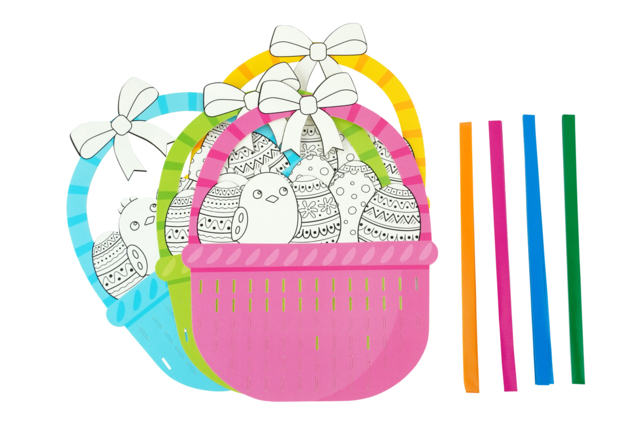 Paniers de Pâques à tisser  - Kits créatifs Pâques - 10doigts.fr