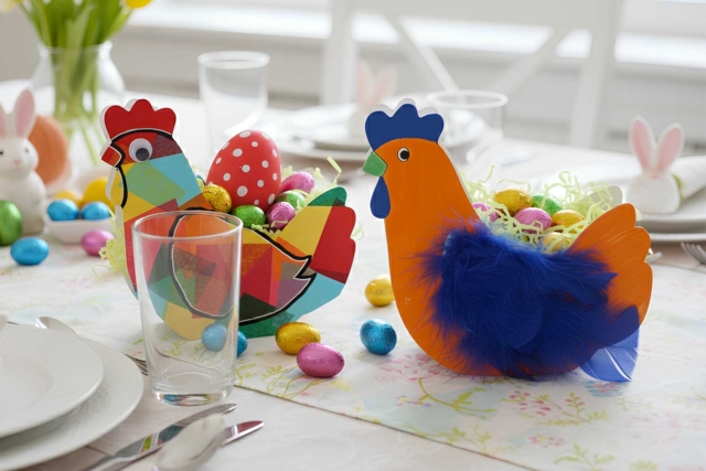 paniers poule pâques - Kits créatifs Pâques - 10doigts.fr
