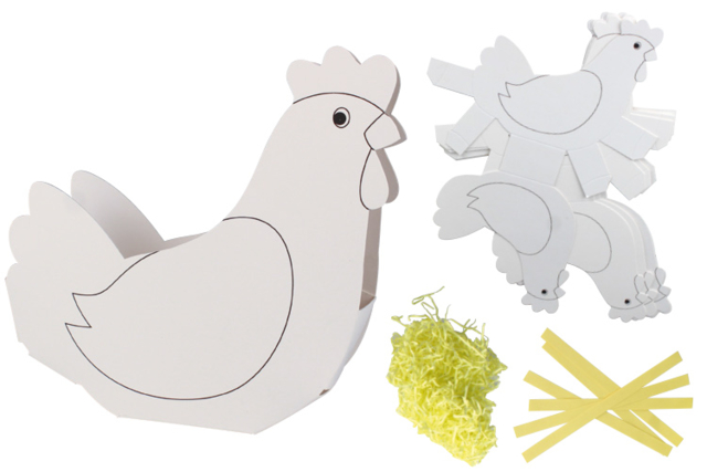 Paniers poules - set de 6 - Kits créatifs Pâques - 10doigts.fr
